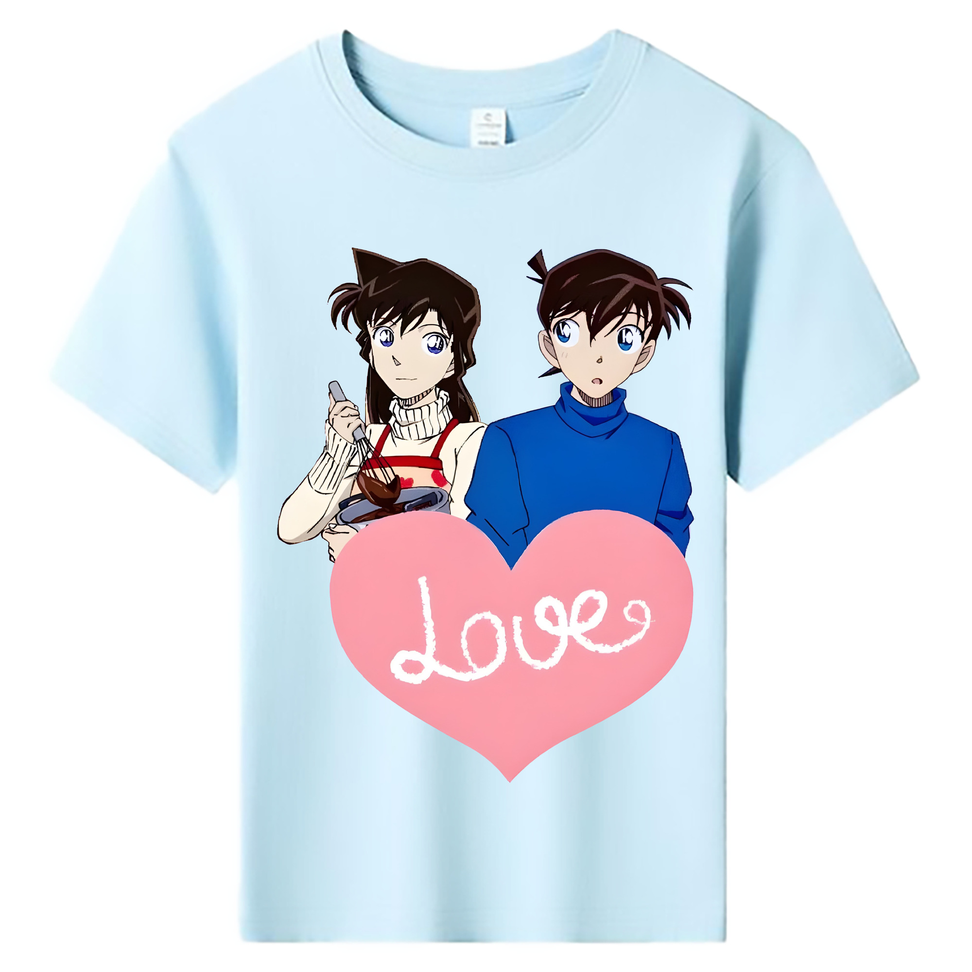 （画像用） 名探偵コナン 毛利 蘭 もうり らん、モーリ ラン Detective Conan Rachel Moore 綿100％キッズTシャツ（フロントプリント）